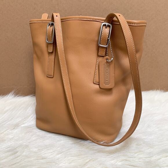 COACH Vintage Camel Tan Leather N/S LEGACY Bucket Tote Shoulder Bag #9803 - Picture 15 of 16